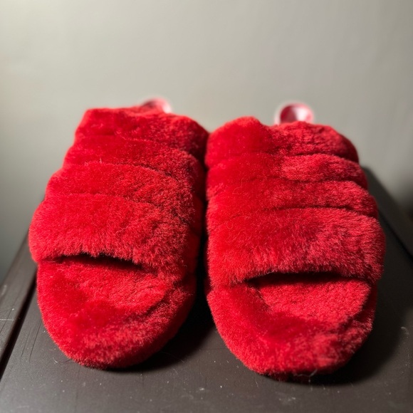 UGG Shoes - UGG Red Fluff Yeah Slippers